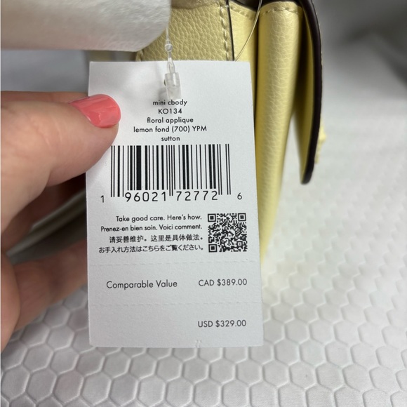 Kate Spade Yellow Floral Appliqué Leather Crossbody NWT - Picture 5 of 10